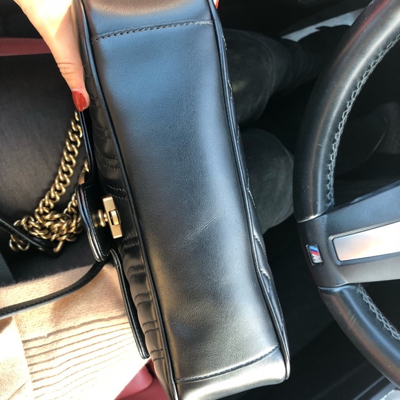 Authentic Gucci Marmont Black Small Lamb Skin NEW - Picture 5 of 8